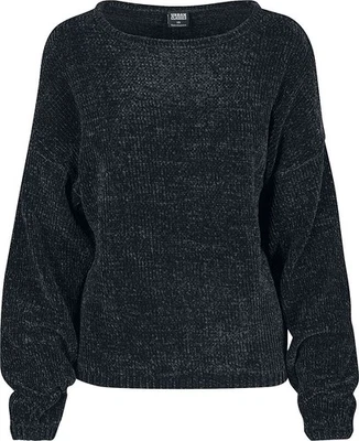 Urban Classics Sweatshirt Damen Ladies Oversize Chenille Sweater schwarz - Bild 1 von 3
