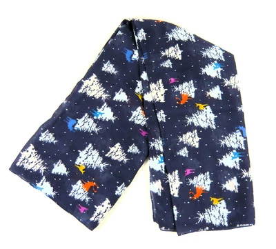 New Tagged Hazel & Pip Navy Deer & Tree Pattern Scarf - Image 1 of 4