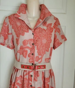 NEW Jones New York I Love Lucy Orange Beige Swing Dress Size 16 - Picture 1 of 5