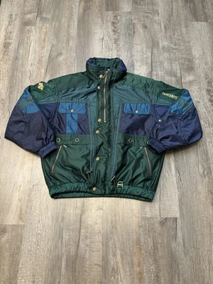 VTG 90s Descente Ski Jacket LG Shiny Color Block Green Colorful MINT J28 - Image 1 of 4