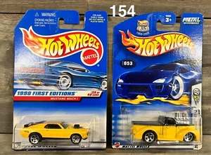 2 FOR 1! Hot Wheels First Editions Lot New 1941 FORD PICKUP MUSTANG MACH 1 154 - Picture 1 of 3