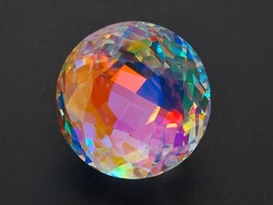 49.20 Ct Lab-Created EGL Certified Mystic Aura Quartz Round Cut Loose Gemstone - Picture 1 of 6