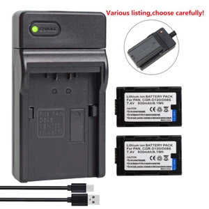 Batteria/Caricabatterie per Panasonic CGR-D120 CGR-D210 CGR-D220 CGR-D320 PV-DV51 DV53 - Foto 1 di 49