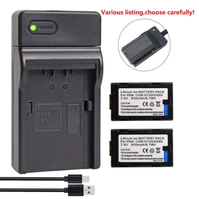 Batería/Cargador Para Panasonic CGR-D120 CGR-D210 CGR-D220 CGR-D320 PV-DV51 DV53 Foto 1 de 4