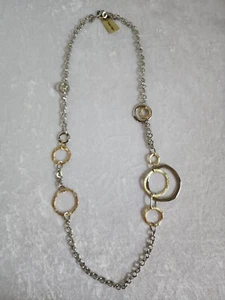 Premier Designs Gold & Rhodium Plated Cutting Edge Necklace, 36”  - Picture 1 of 3