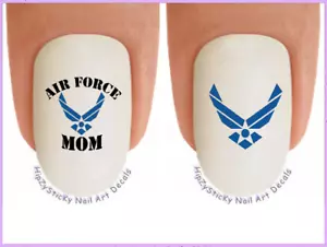Nail Art 5618 MILITARY Air Force MOM Blue Wings Waterslide Nail Decal Transfers - Picture 1 of 3