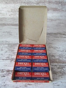 VTG Blue Steel DREXEL Double Edge Razor Blades OrigInal Store Display Box Qty 90 - Picture 1 of 13