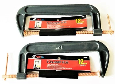 ATE PRO. USA 2 ATE PRO 12" HEAVY DUTY C CLAMPS BRAKE CALIPER PISTON TOOL CLAMP 40044