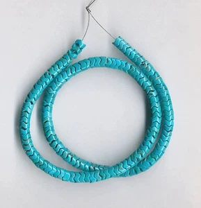 RARE, OLD STOCK NACOZARI TURQUOISE 6MM SNAKE CUT BEADS - 16" Strand - 1065E - Picture 1 of 4