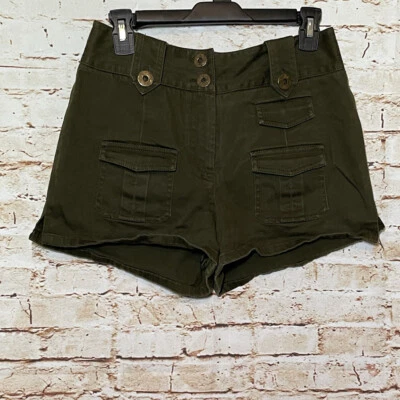 Pantalones Cortos DVF Diane von Furstenberg Fawcett Talla 8 Algodón Marrón Bolsillos Para Mujer (G) Foto 1 de 4