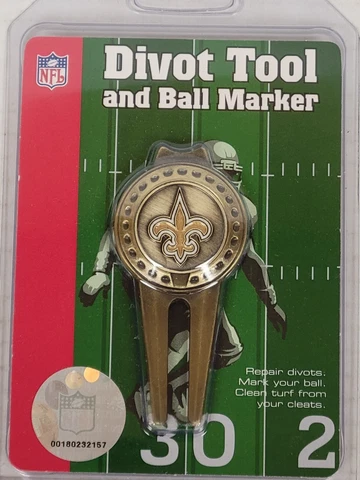 NFL New Orleans Saints Golf Divot Tool/Ball Marker, NEW Cover