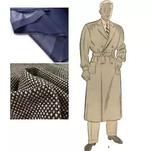 1930s Pattern, Men's Trench Coat - Chest=36” (91.4cm) - Picture 1 of 6