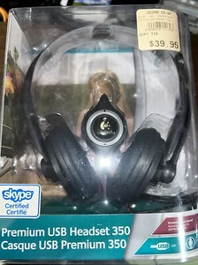 Logitech Premium USB 350 Headset w/Noise Canceling & Microphone NEW - Picture 1 of 6