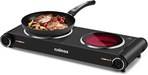 Hot Plate for Cooking,1800W Double Infrared,Portable Electric Stove,Adjustable T - Picture 1 of 8