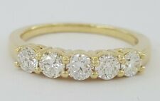 RITANI 1 ct 18K Yellow Gold 5 Five Stone Round Cut Diamond Ring Rtl $3,610
