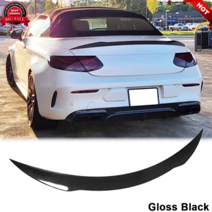 For Mercedes Benz C205 A205 C43 C63  2015UP Gloss Black Rear Trunk Spoiler Wing - Picture 1 of 12