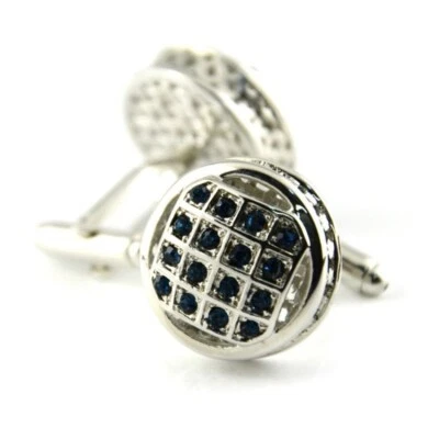 Abotoaduras masculinas vintage azul strass joias moda punho botões na venda de camisa - Imagem 1 de 4