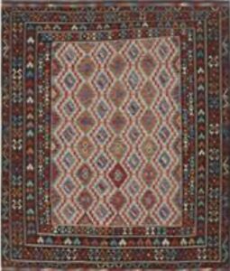 8 X 10 flat weave Kilim Afghanistan Colorful rug hand Woven Rare Wool Reversible
