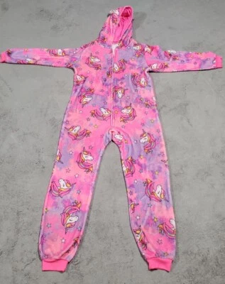 ¡PIJAMA DE UNA PIEZA TIE DYE UNICORNIO ROSA BAYAS NEÓN LUGAR NIÑOS!!EUC!! Foto 1 de 4