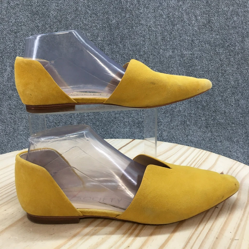 Sole Society Shoes Womens 9 M Benna D'orsay Flats Yellow Leather Pointed Casual - Image 1 of 4