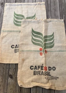 Lote de 2 Cafes Do Brasil Bolsa de granos de café de arpillera 38"x27" Decoración de manualidades - Imagen 1 de 16