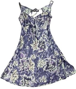 Camicia da notte vintage Victoria Secrets 100% seta floreale viola abito slip bias grande Y2K - Foto 1 di 9