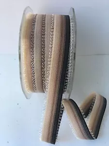 1/2" Ombre Looped Edges Ribbon - May Arts - QK10 - Shades of Brown - 50 yds. - Picture 1 of 1