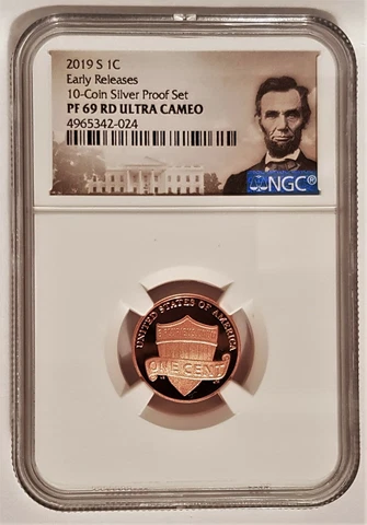2019-S 1C LINCOLN Penny From 10-Coin Silver Proof Set NGC PF 69 -PORTRAIT LABEL Cover