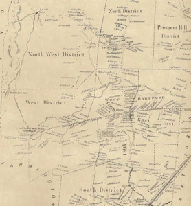 West Hartford Elmwood CT 1869  Map with Businesses and Homeowners Names Shown - Picture 1 of 1