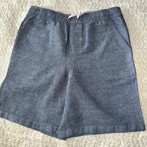 Janie And Jack Linen/Cotton Blend Pull On Boys Size 10 Blue Jean Color Shorts - Picture 1 of 9