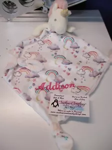Einhorn geknotet Sicherheitsdecke personalisiert Sicherheitsdecke Babydecke - Bild 1 von 11