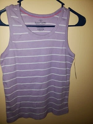 Camiseta sin mangas FADED GLORY para niñas a rayas púrpura blanca talla XL XG (14-16) Foto 1 de 4