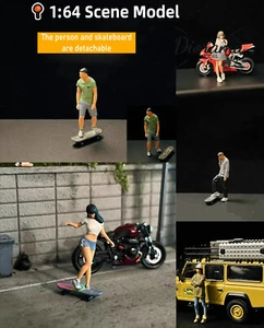 Diorama 1/64 Niña Niño Figura Modelo Ciudad Calle Garaje Escena Exhibición Muñeca Modelo - Imagen 1 de 20