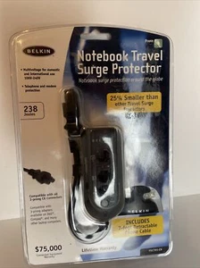 Belkin DELL in-line Notebook Travel SURGE PROTECTOR Laptop 110v-240v 7 ft Cable - Picture 1 of 2
