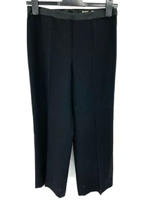 Escada Hose Damen 36 schwarz Wolle elegante Hose weites Bein Satin Bund - Bild 1 von 7