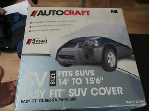 Autocraft SUV Car Cover 14'-15'.6"  Easy Fit Light Weight Water Resistant AC58 - Imagen 1 de 2