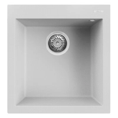 Lavello Elleci Incasso Cucina 1 Vasca 47x50 Quadra 102 Bianco LGQ10268 - Immagine 1 di 2