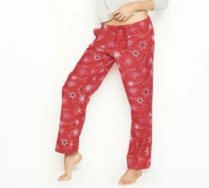 VICTORIA'S SECRET WOMEN'S RED STAR PRINT FLANEL POCKETS PAJAMA PANT Sz S Short - Picture 1 of 3