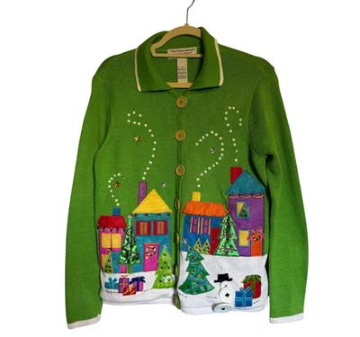 Cárdigan Tiara International Luces Feo Navidad Suéter Pequeño Foto 1 de 4