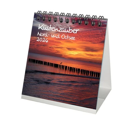 SEELENZAUBER GMBH Küstenzauber Nord- und Ostsee Tischkalender 10cm x 10cm für 2026 Urlaub Meer Küs