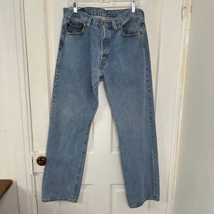 Jeans Levis 501 Para Hombre 34x33 Azul Denim Pierna Recta Botón Mosca Envejecido Haití - Imagen 1 de 12