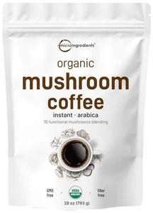 Organic Instant 10 in 1 Mushroom Coffee Powder, 28 Ounce (317 Servings) |... - Picture 1 of 8