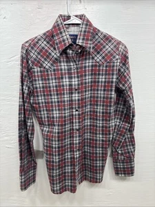 New Kids Panhandle Slim Red Plaid Long Sleeve Pearl Snap Size 12 CC-86 - Picture 1 of 11