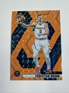 Christian Braun 2024-25 Mosaic Orange Fluorescent Prizm Parallel /25 Nuggets - Picture 1 of 3
