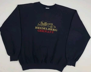 Vintage Heidelberg Germany Embroidered Sweatshirt City German Worn Faded 90s - Bild 1 von 4