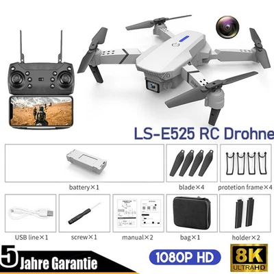 Faltbar WIFI FPV RC Drohne mit 8K HD Dual Kamera Mini drone Quadrocopter&3 Akkus - Bild 1 von 4