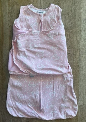 Disney Bebé Mini Ratón Halo Saco de Dormir Envoltura Talla Pequeña 3-6m Algodón Rosa Foto 1 de 4