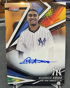Roderick Arias RC 2022 Bowman’s Best Autograph #B22-RA New York Yankees - Picture 1 of 2