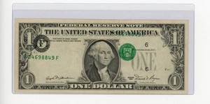 1981 $1 FEDERAL RESERVE NOTE MISALIGNED OVER PRINT SHIFTED THIRD PRINT AU - Picture 1 of 2