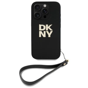 Custodia DKNY iPhone 16 Pro cover stock logo cinturino da polso nero - Foto 1 di 7